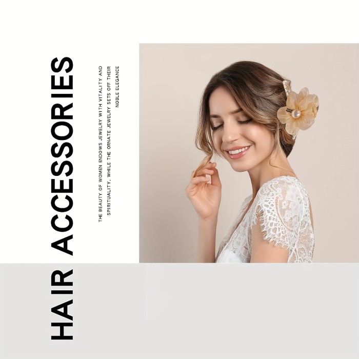 4 Pcs Faux Pearl Hair Claw Clips With Flower Decor For Women, Hair Barrette Clamps For Thick Thin Hair, Fashion Hair Accessories Headwear Styling Tools