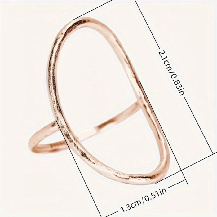 1 Pc Women Fashion Personality Ring Simple Elegant Oval Thin Line Design Ring Daily Casual Party Holiday Dress Birthday Gifts for Friends