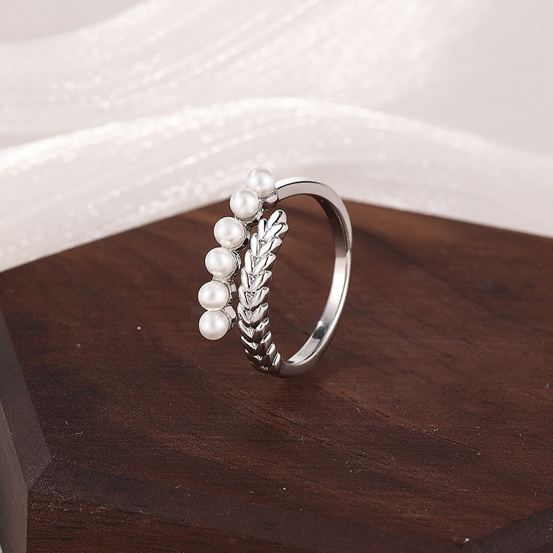 1 Pc Elegant Faux Pearl Ring, Luxurious & Vintage Style, Fashion Jewelry For Weddings, Engagements, Anniversaries