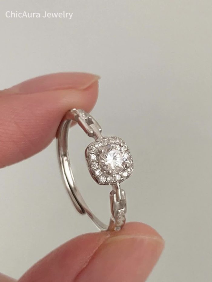 Exquisite Girl S925 Sterling Silver, Bow Pearl Ring, Opening Adjustable, Simple Fashion Commuter Jewelry, Indispensable Basic Models Throughout The Year, Suitable For Daily Commuting Party Wear