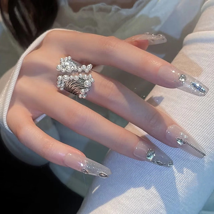 1pc Fashion Faux Pearl Irregular Ring Adjustable Opening Jewelry Party Anniversary Holiday Gifts