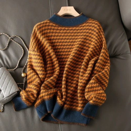Women's Autumn Winter Casual Turtleneck Loose Cozy Sweater