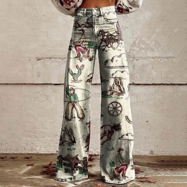 Women's Bohemian Style Loose Wide-Legs Pants