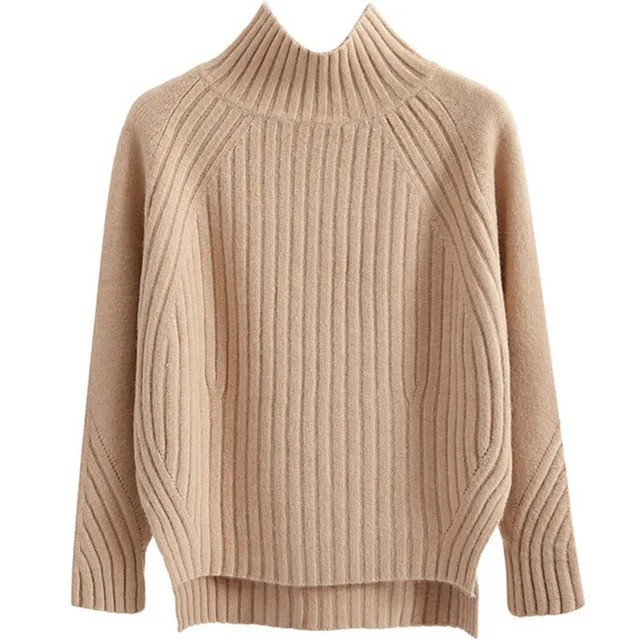 Women's Cozy Autumn Winter New Solid Causal Pullover Sweater