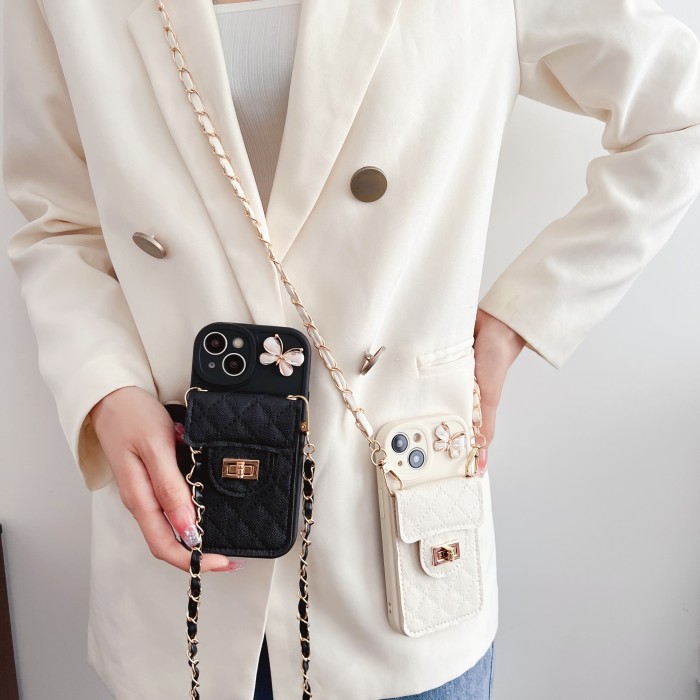 Fashion Solid Color Crossbody Lanyard Mobile Phone Case