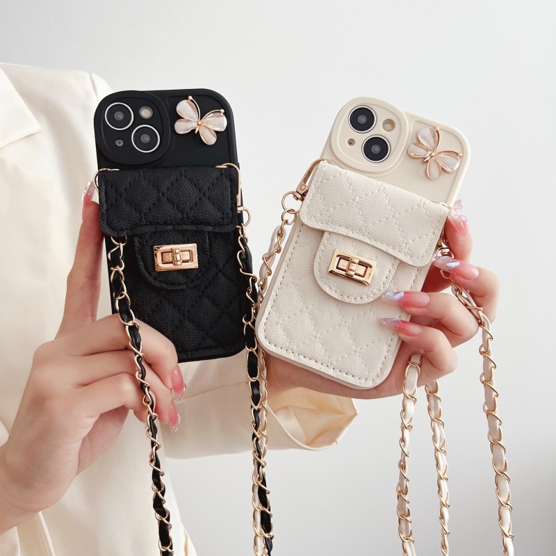 Fashion Solid Color Crossbody Lanyard Mobile Phone Case
