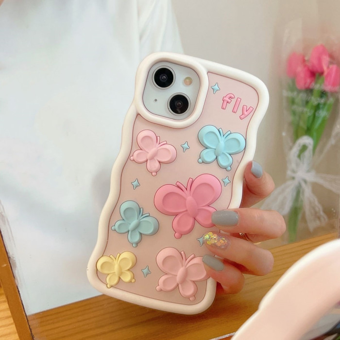 Creative 3D Colorful Butterfly Phone Case for iPhone