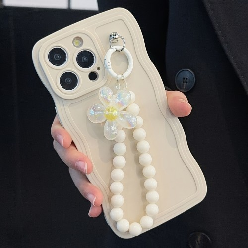 White Wave Flower TPU Phone Case for Iphone