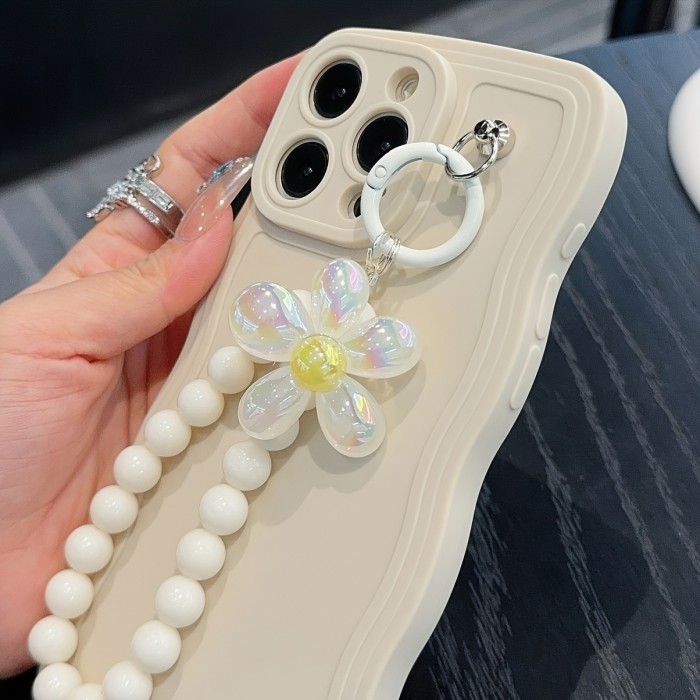 White Wave Flower TPU Phone Case for Iphone