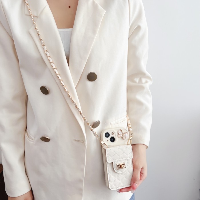 Fashion Solid Color Crossbody Lanyard Mobile Phone Case