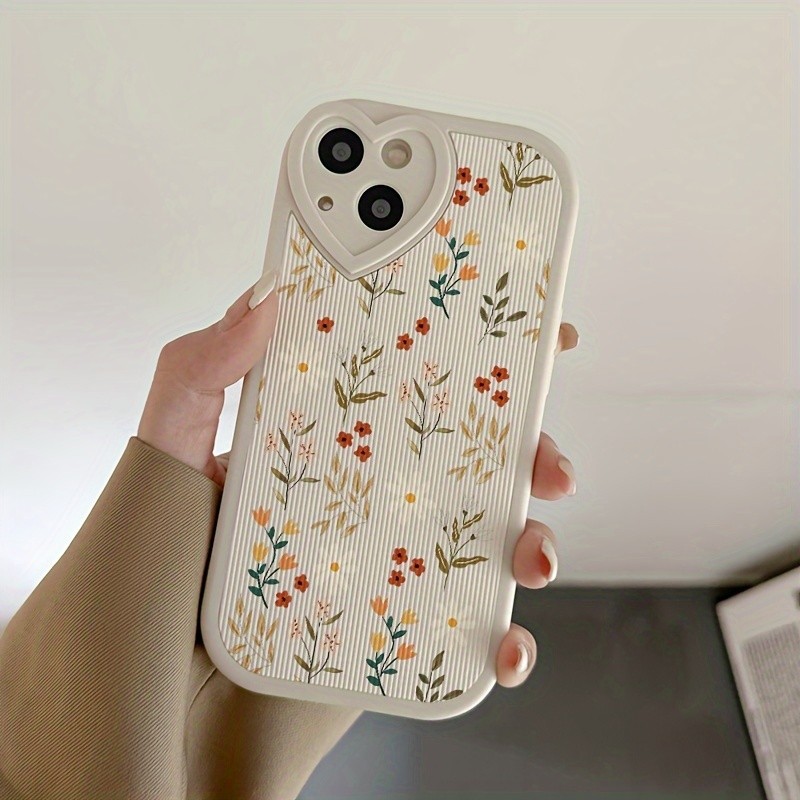 Love Heart Vertical Pattern Painted Flowers Phone Case For IPhone 14\u002F13PROMAX\u002F12Pro\u002Fsoft Case 11\u002Fxr\u002Fxsnax\u002Fxs\u002F7\u002F8plus