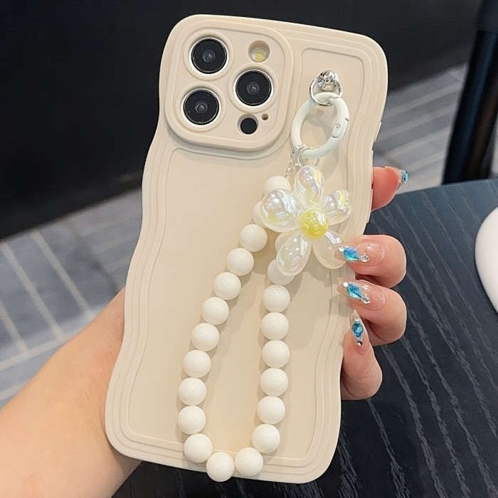 White Wave Flower TPU Phone Case for Iphone