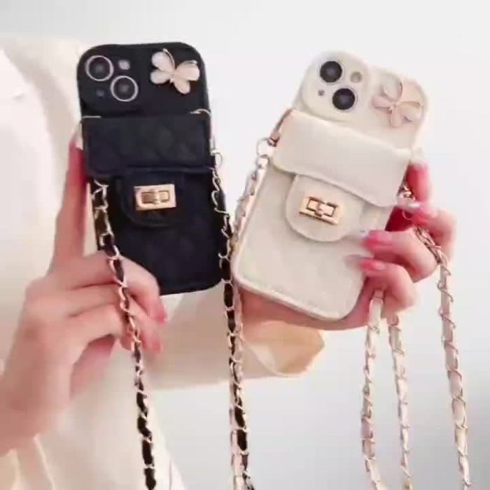Fashion Solid Color Crossbody Lanyard Mobile Phone Case