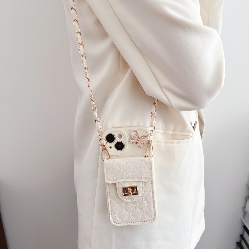 Fashion Solid Color Crossbody Lanyard Mobile Phone Case