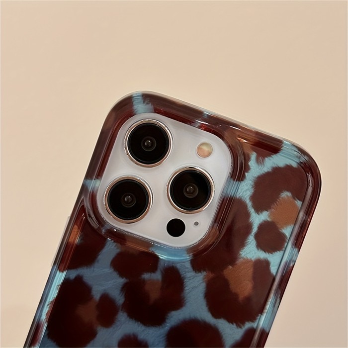 Simple Fashion Smudge Leopard Print Soft Phone Case For iPhone 16 15 Pro Max 14 13 12 Promax 11 INS Korea Shockproof Cover