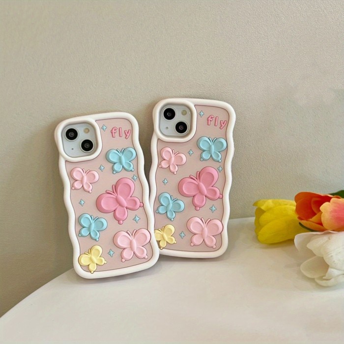 Creative 3D Colorful Butterfly Phone Case for iPhone