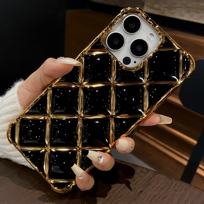High-end fashion three-dimensional diamond-shaped anti-fall mobile phone case