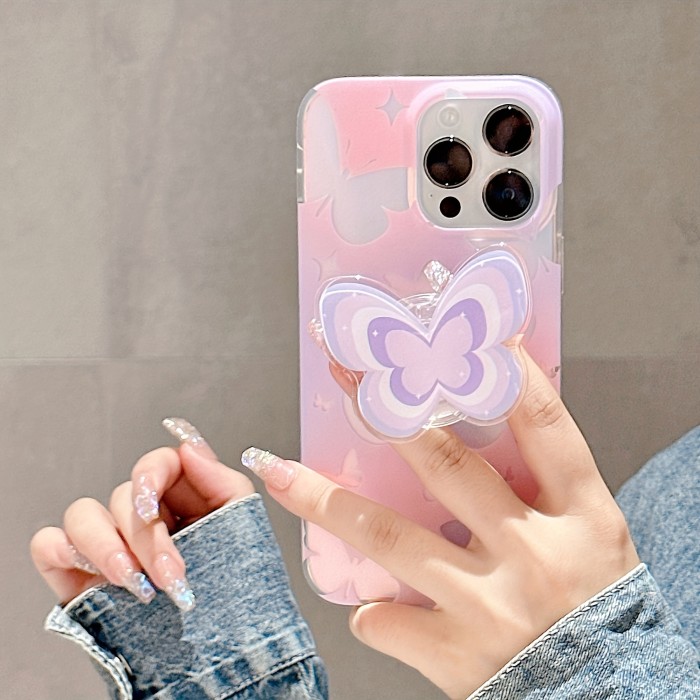 Butterfly Stand Suitable For Apple All-inclusive Protection Case Creative Niche Personality For Apple IPhone 14 13 12 11 Plus Pro Max.