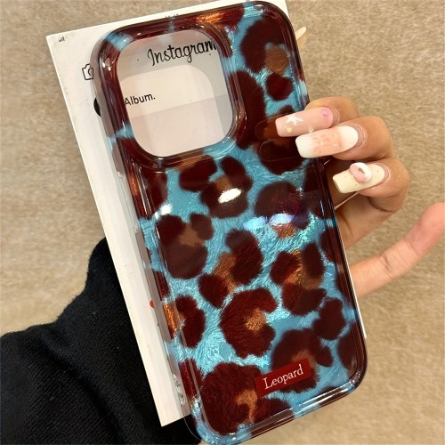 Simple Fashion Smudge Leopard Print Soft Phone Case For iPhone 16 15 Pro Max 14 13 12 Promax 11 INS Korea Shockproof Cover