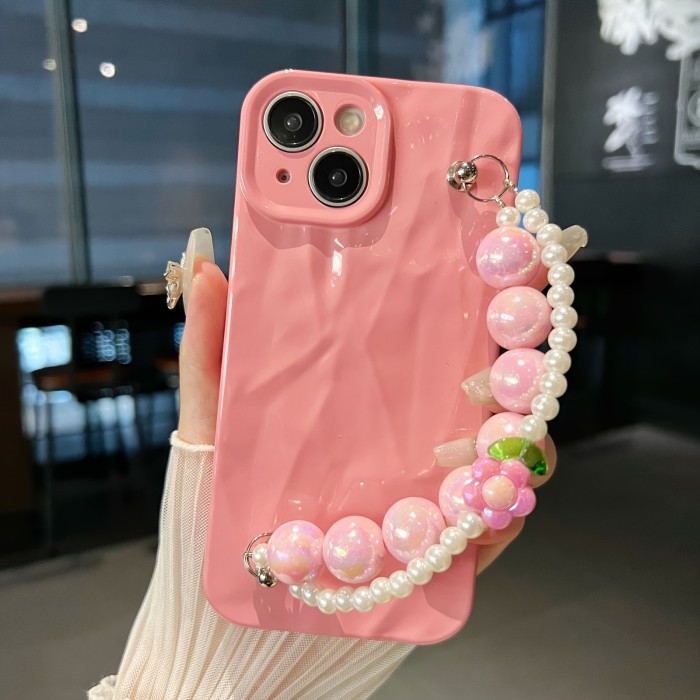 Candy Colored Floral Bracelet Phone Case, Available in a Variety of Sweet Colors, for Iphone 7\u002F8\u002FX\u002F11\u002F12\u002F13\u002F14\u002F15 Series