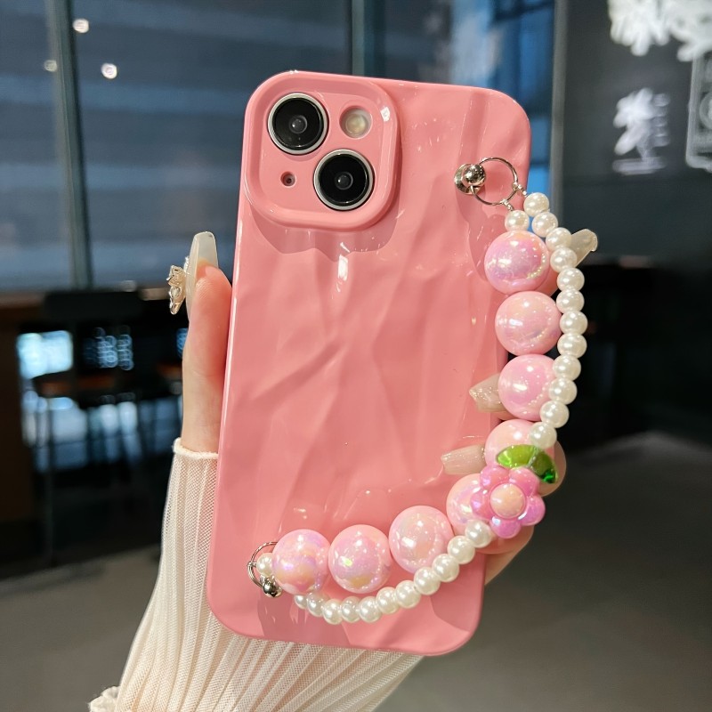 Candy Colored Floral Bracelet Phone Case, Available in a Variety of Sweet Colors, for Iphone 7\u002F8\u002FX\u002F11\u002F12\u002F13\u002F14\u002F15 Series