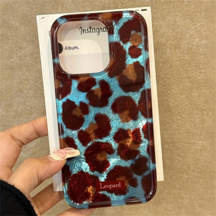 Simple Fashion Smudge Leopard Print Soft Phone Case For iPhone 16 15 Pro Max 14 13 12 Promax 11 INS Korea Shockproof Cover