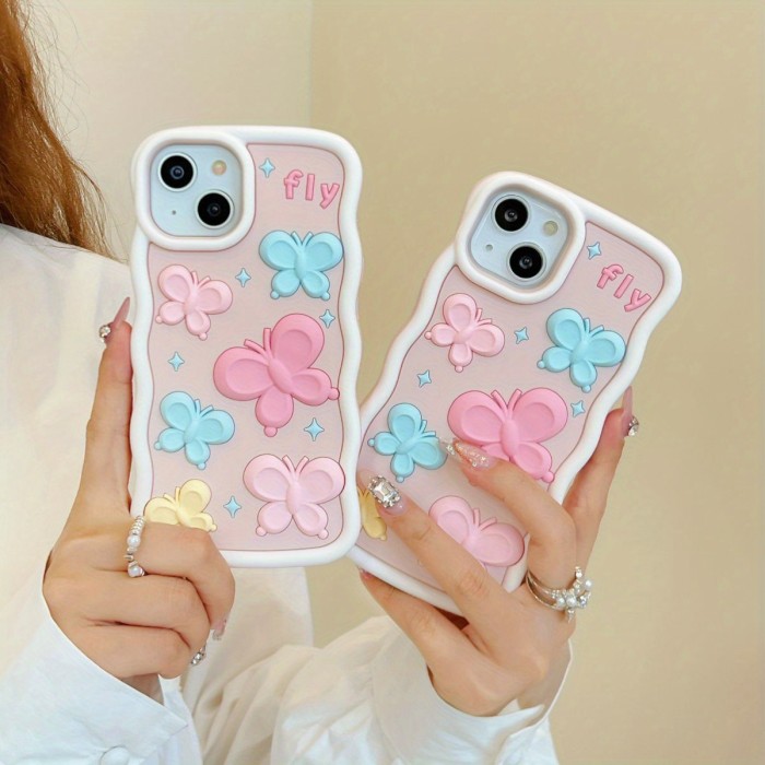 Creative 3D Colorful Butterfly Phone Case for iPhone