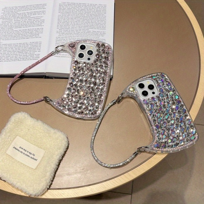 New Fashionable and Luxurious High-end Glittering Handbag-shaped Mobile Phone Case for iPhone 11 12 13 14 15 16 Pro Max Plus Full Protection Anti-fall Mobile Phone Protective Case