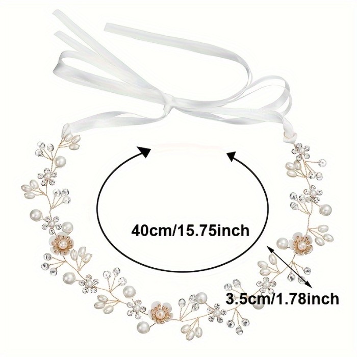1PC Elegant Headwear Handmade Exquisite Beads Headband Bride Jewelry Wedding Dress Hair Accessories