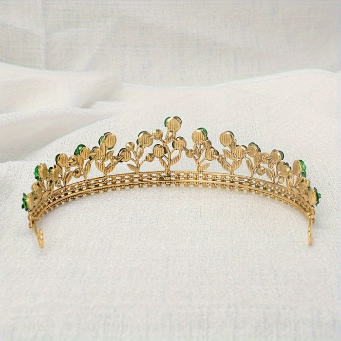 1pc Colored Rose Flower Faux Pearl Decor Headband Alloy Rhinestone Crown Headpiece Elegant Hair Accessories For Wedding Porm Party Wear