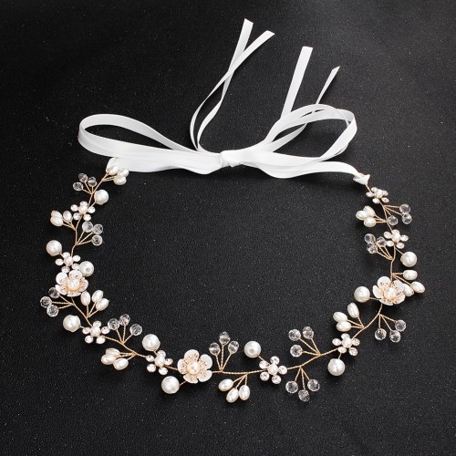 1PC Elegant Headwear Handmade Exquisite Beads Headband Bride Jewelry Wedding Dress Hair Accessories