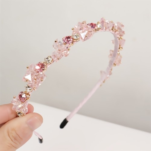 1pc Elegant Bling Bling Rhinestone Decorative Head Band Vintage Non Slip Hair Hoop For Women And daily use