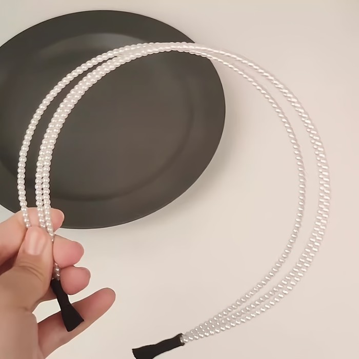 Elegant Vintage Imitation Pearl Hairband for Women, Zinc Alloy Solid Color Dress Up Headband, Non-Feathered, Single Piece, Perfect for Birthday Celebrations