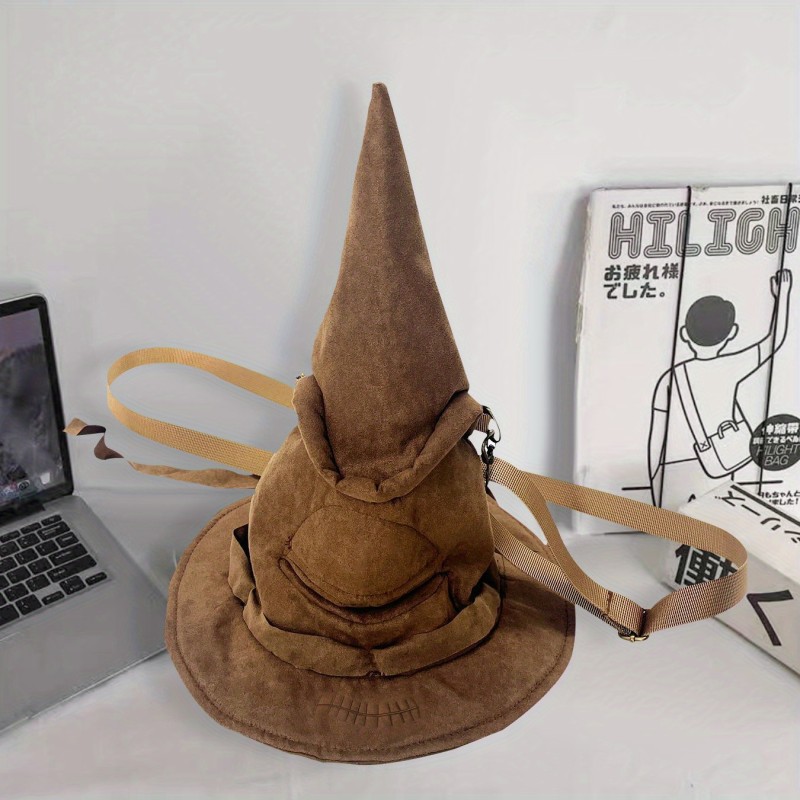 Magic Hat Shaped Crossbody Bag, Creative Cosplay Shoulder Bag, Trendy Canvas Novelty Bag