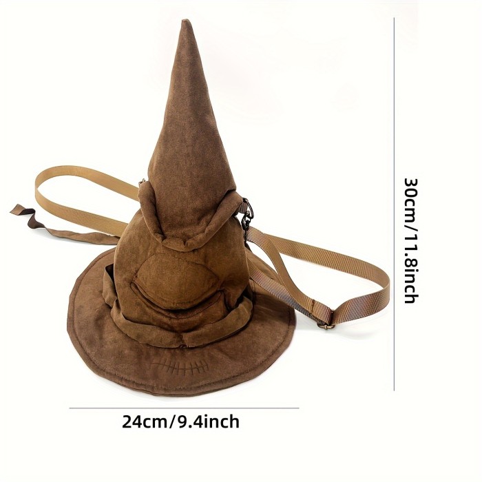 Magic Hat Shaped Crossbody Bag, Creative Cosplay Shoulder Bag, Trendy Canvas Novelty Bag