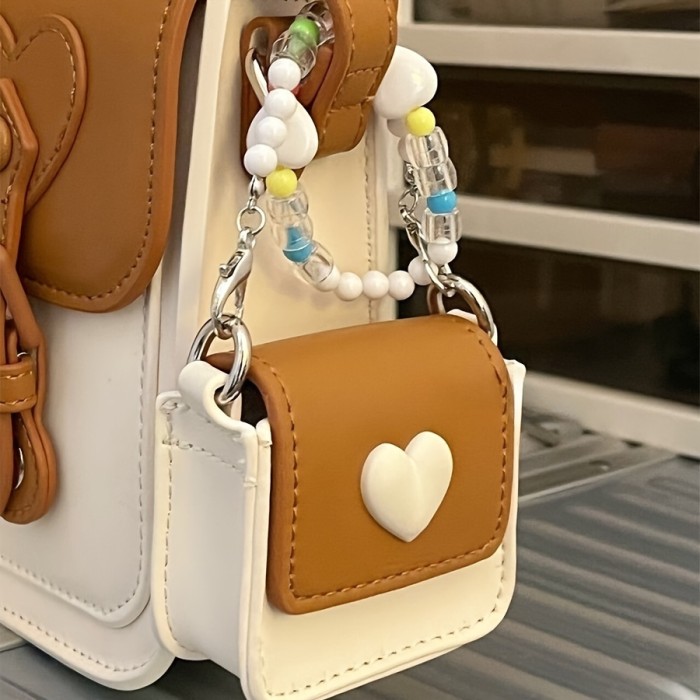 Chic Two-Tone Cream Cambridge Satchel - Fashionable Faux Leather Crossbody & Shoulder Bag for Women, Light Brown