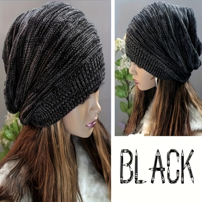 Lover Hat Cute Dream Knitted Ski Hat Baggy Beanie Men's and Women's Hat, Thousand-layer pleated hat warm head pile hat hip-hop street dance hat knitted wool hat