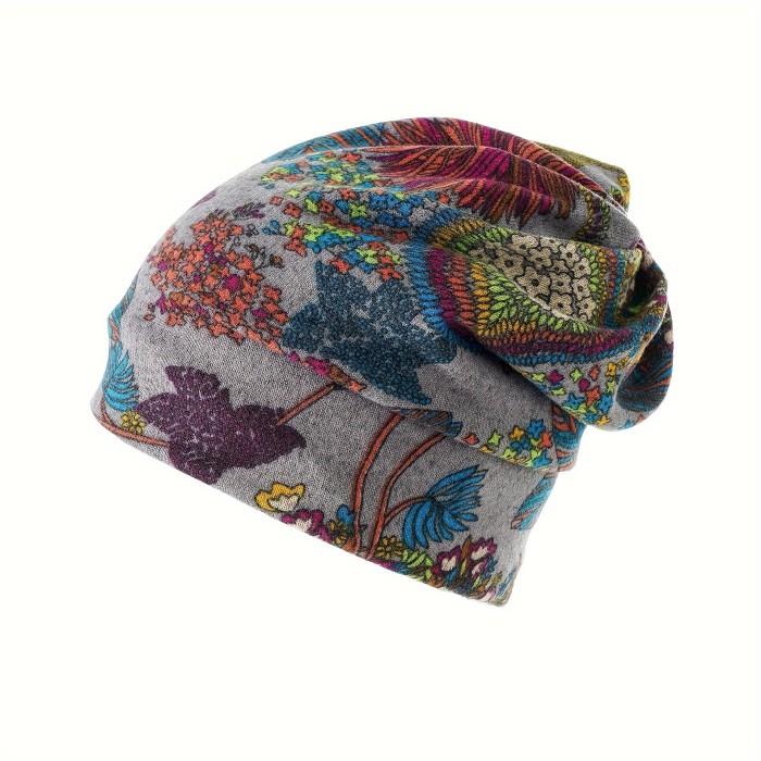 4pcs\u002Fset Retro Mature Printed Neck Waistband Set Bohemian Warm Elastic Neck Cover Winter Windproof Elastic Unlimited Scarf