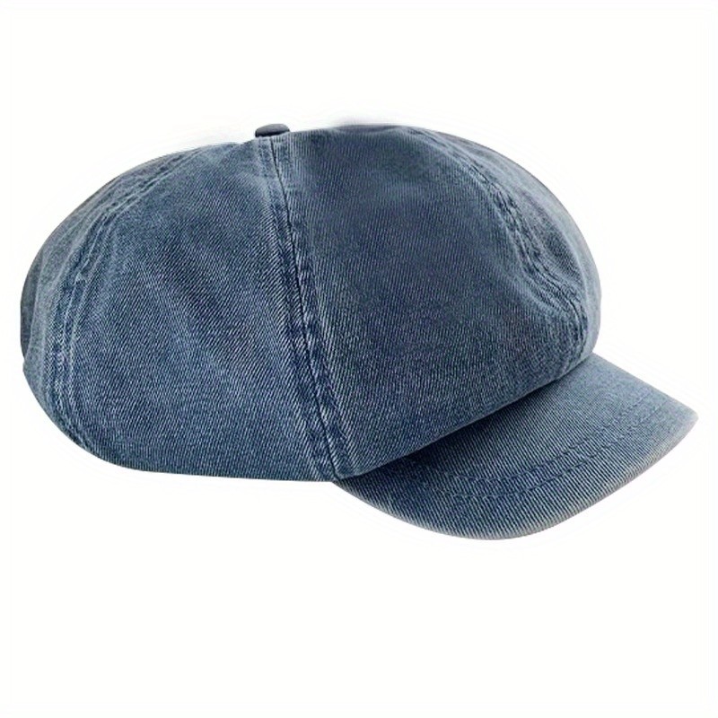 Blue Denim Washed Newsboy Hat Vintage Distressed Casual Berets Breathable Painter Cap Cabbie Hats For Women