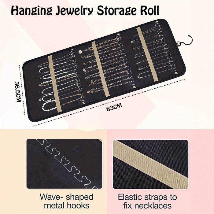 Dual-sided Hanging Jewelry Organizer with 360 degree rotating hanger, for Earring Bracelet Ring Chain with Rotating Hanger