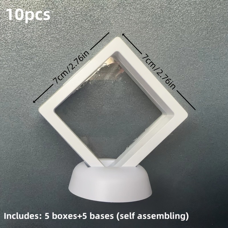 10pcs Acrylic Floating Display Case Set - Clear Plastic Suspended Jewelry Storage Boxes with Stands, Versatile Organizer for Bracelets, Rings, Earrings, Necklaces, Jewelry Boxes