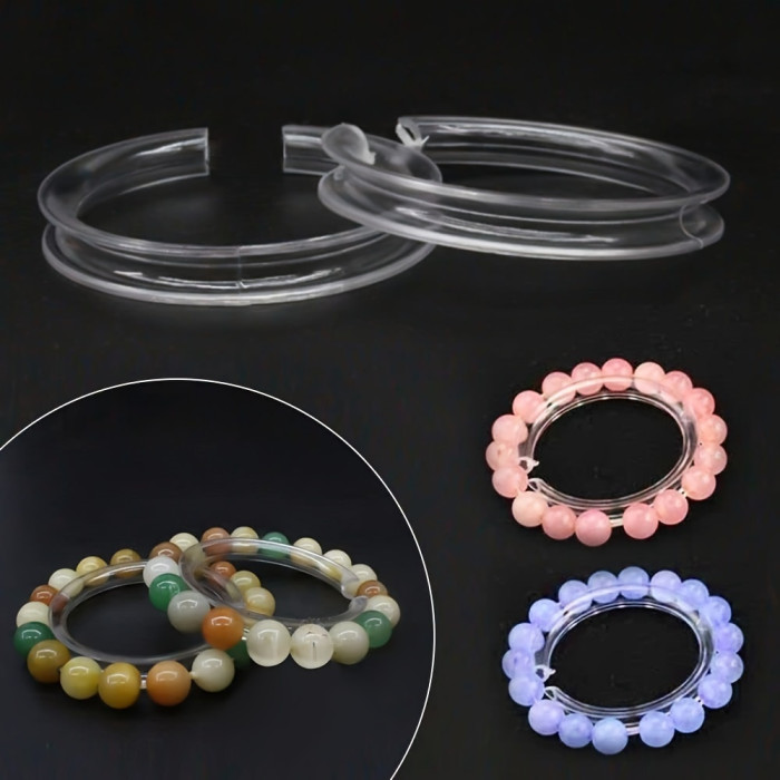 10pcs Acrylic Bracelet Display Stand Set - Round Jewelry Holder & Storage Box, 2.24\