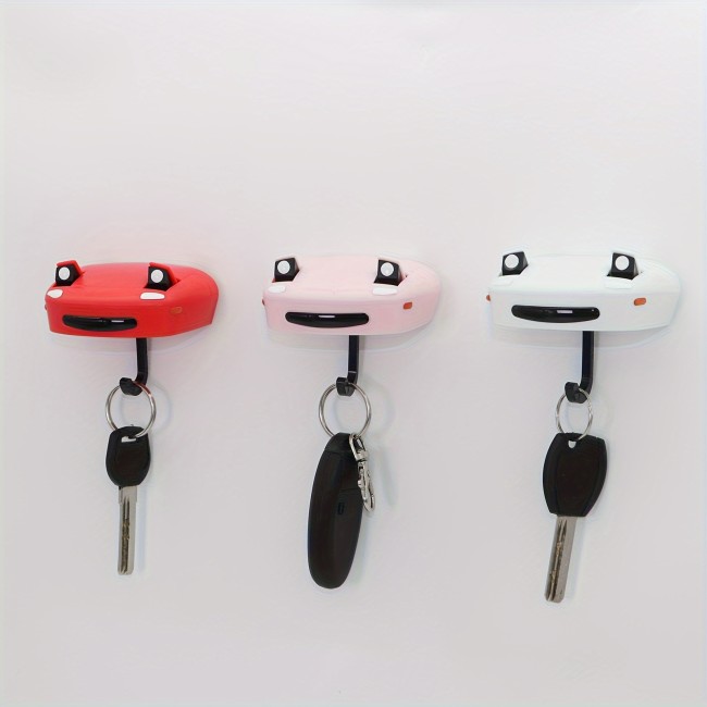 Eclectic Style Pop-Up Headlights Key Holder, Wall Mount Plastic Key Rack with Easy Installation, Fun Pop-Out Car Light Feature