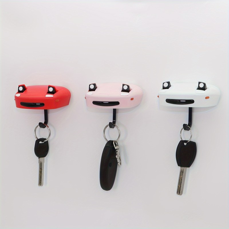 Eclectic Style Pop-Up Headlights Key Holder, Wall Mount Plastic Key Rack with Easy Installation, Fun Pop-Out Car Light Feature