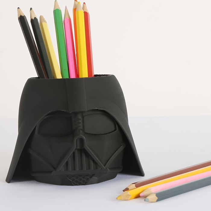 1pc Vintage-Inspired Plastic Pen Holder, Quirky Human Face Design Desk Organizer, Halloween Festive Decor, Artistic Home & Office Desktop Accessory, Baskets, Bins & Containers for Home Organization