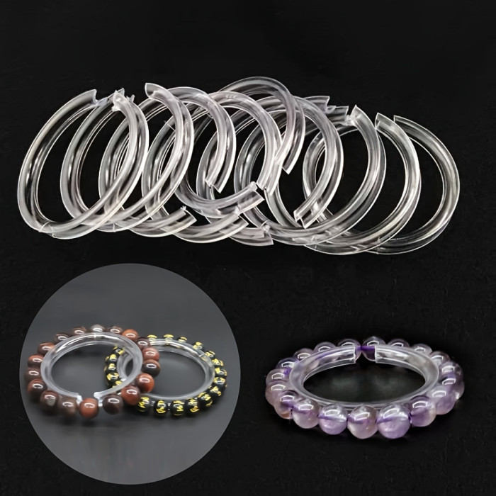 10pcs Acrylic Bracelet Display Stand Set - Round Jewelry Holder & Storage Box, 2.24\