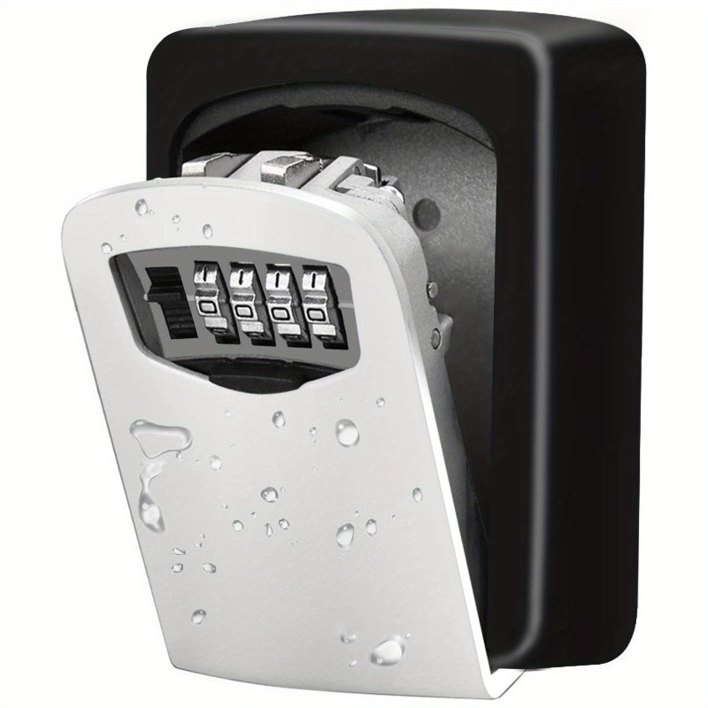 1pc Heavy Duty Wall Mounted Key Lock Box For Outdoor Use, Holds Up To 8 Keys, Weatherproof Key Safe With Slide Cover For Airbnb, Home, Garage, School, Office, And Car Keys Art Supplies
