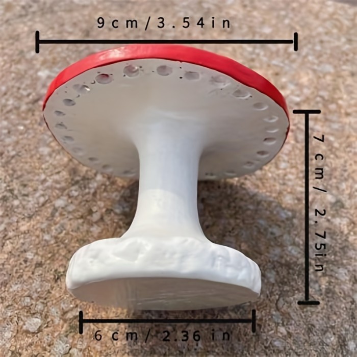 1pc New Resin Mushroom Earring Holder, Table Storage Ornaments Decoration Display Rack For Jewelry, Red Mushroom Design Jewelry Organizer