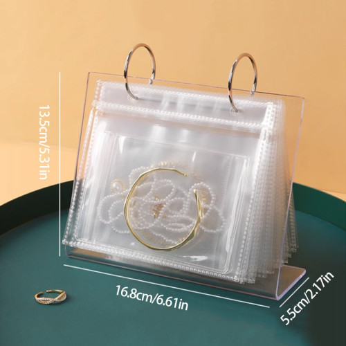 1pc Jewelry Storage Display Rack, Plastic Transparent Dustproof 34\u002F68 Grids Anti-oxidation Storage Bag, Packaging Bag Organizer Holder