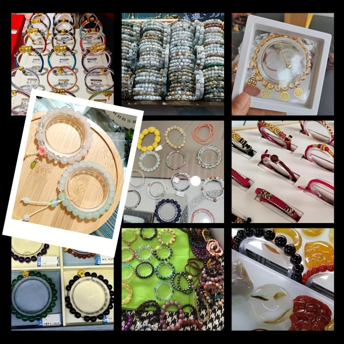 10pcs Acrylic Bracelet Display Stand Set - Round Jewelry Holder & Storage Box, 2.24\